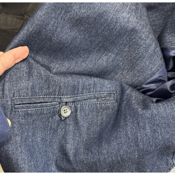 J. Peterman Denim Twill Jacket Cotton Blazer Chore Coat Normcore Preppy, 42 - Picture 9 of 13